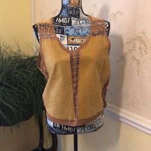 Leather suede vest